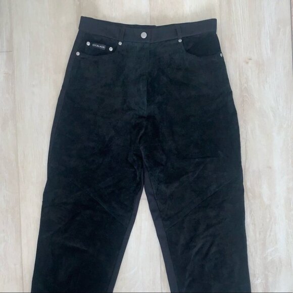 Escalade Suede Pants Women’s Size‎ Medium Black Vintage Front High Waisted Paris - Picture 7 of 11